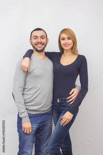 Casual loving couple posing
