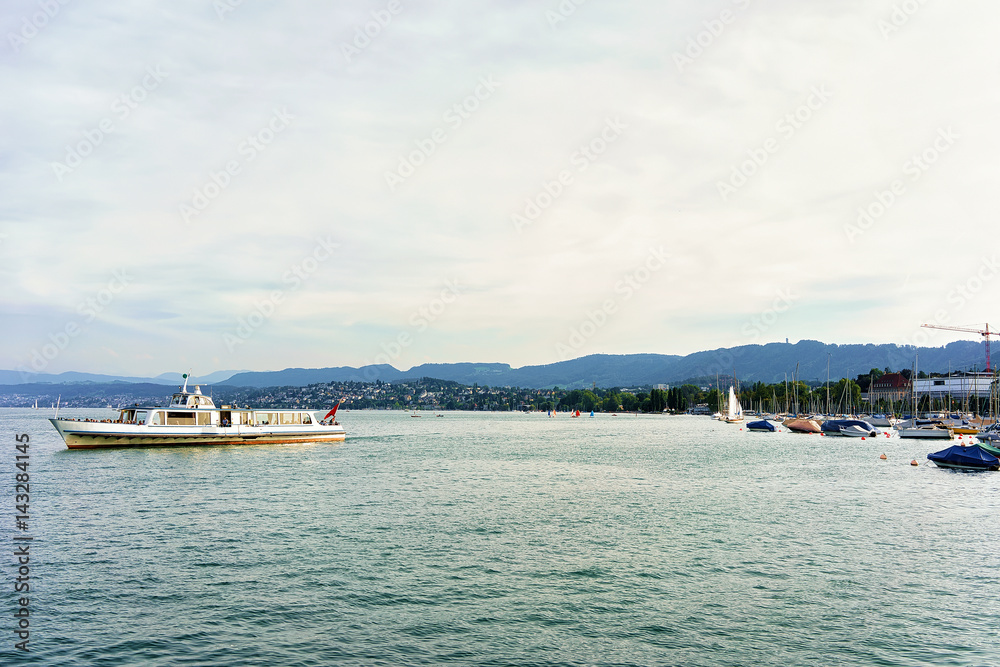 River ferry in Zurich Lake Swiss