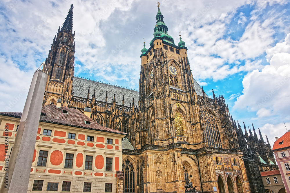 Saint Vitus Cathedral in the old town of Prague