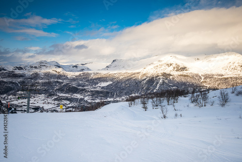 Track at snowy mountains  © stockmelnyk