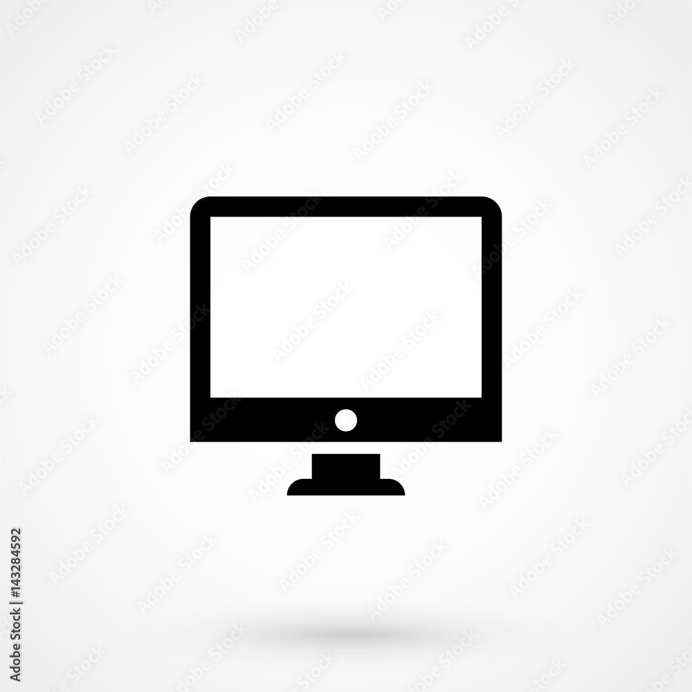 Computer monitor icon. Flat PC symbol Computer monitor icon. Flat PC symbol