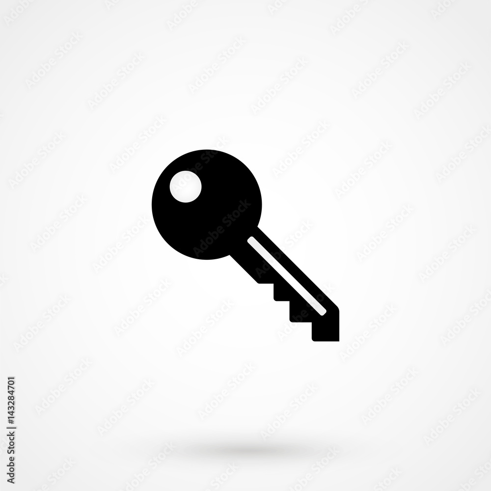 Key Icon in trendy flat style isolated on grey background. Key Icon in trendy flat style isolated on grey background.
