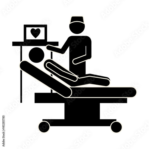 doctor examine the patient, vector illustration design