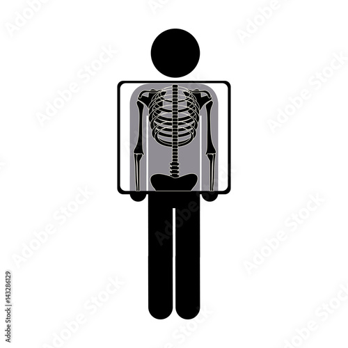 silhouette man with his x-ray prescription, vector illustration design