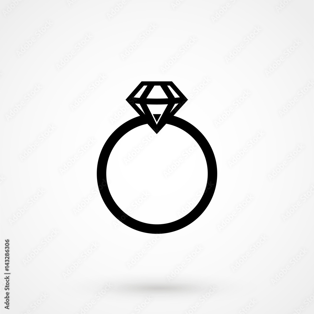 Vector gray flat wedding ring icon isolated on white. Vector gray flat wedding ring icon isolated on white.
