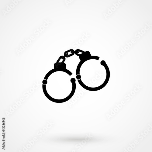 Handcuffs vector icon. Police arrest sign. Jail symbol