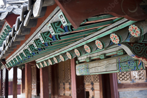 Traditional korean architecture decoration of Changkyunggung palace in seoul - South Korea
