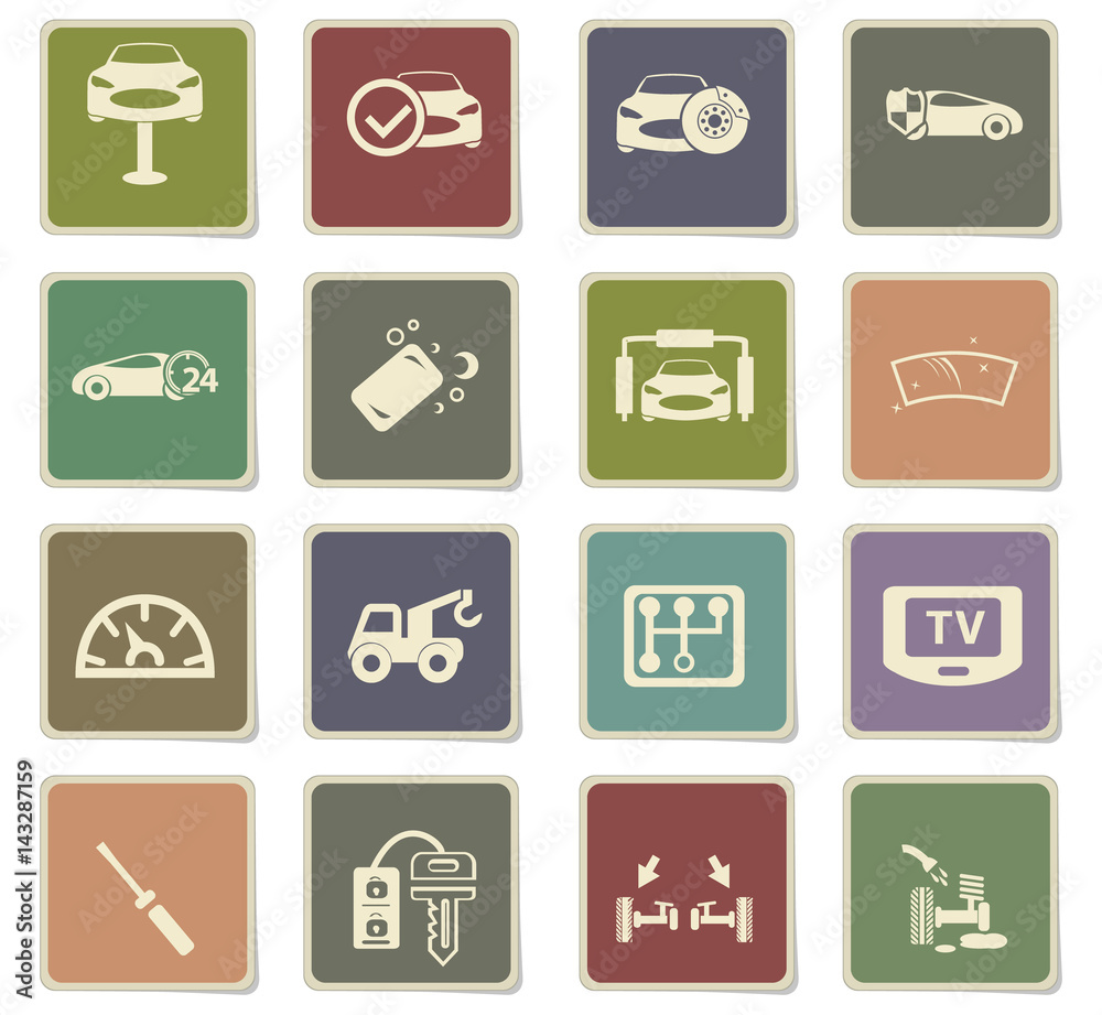 car shop icon set car shop icon set