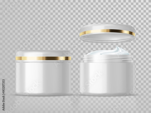 Cream jar isolated vector skin care cosmetic package template