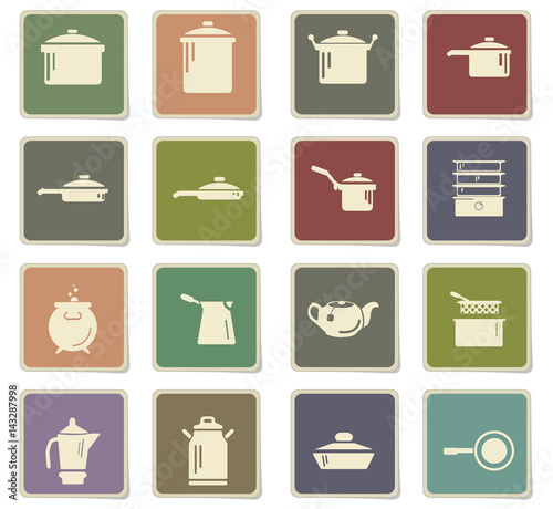 dishes icon set