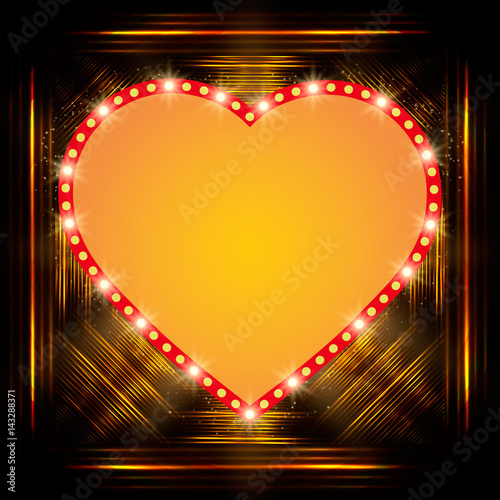 Valentine’s shining background with heart