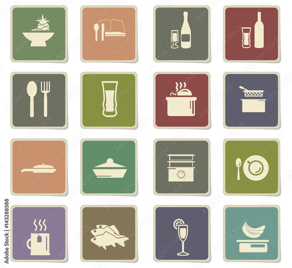 food and kitchen icon set food and kitchen icon set