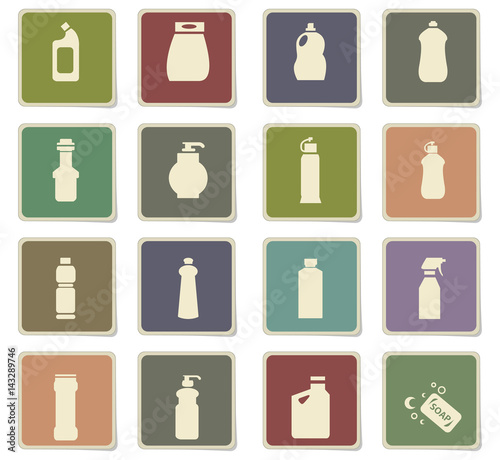 household chemicals icon set