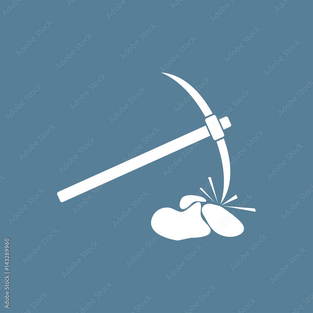 The pick icon. Pickax symbol. Flat Vector illustration The pick icon. Pickax symbol. Flat Vector illustration