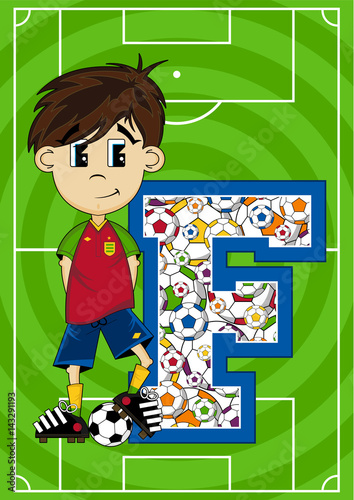 F is for Football Alphabet Learning Illustration