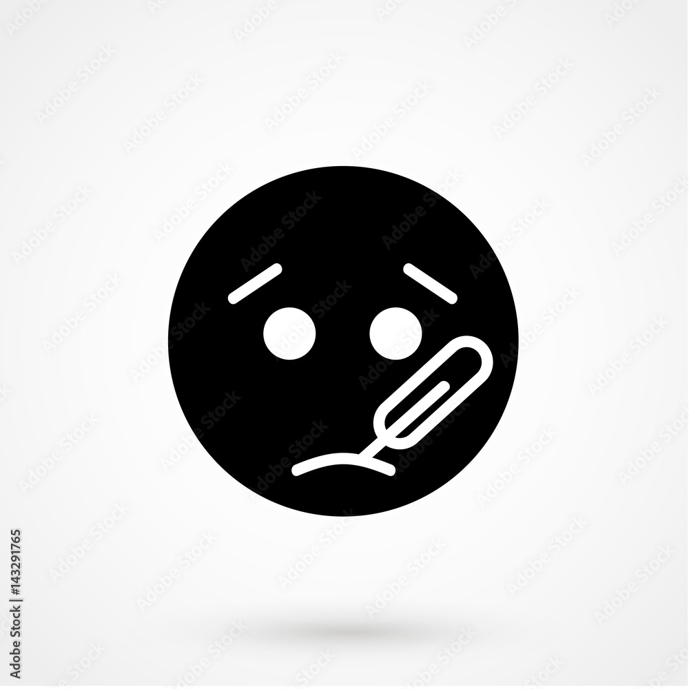 Sick emoji. Emotion of unhappiness. Vector illustration smile icon. Sick emoji. Emotion of unhappiness. Vector illustration smile icon.
