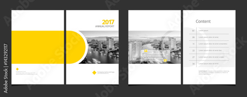 Cover design and content page template for corporate business annual report or catalog, magazine, flyer, booklet, brochure. A4 cover vector EPS-10 sample image with Gradient Mesh.