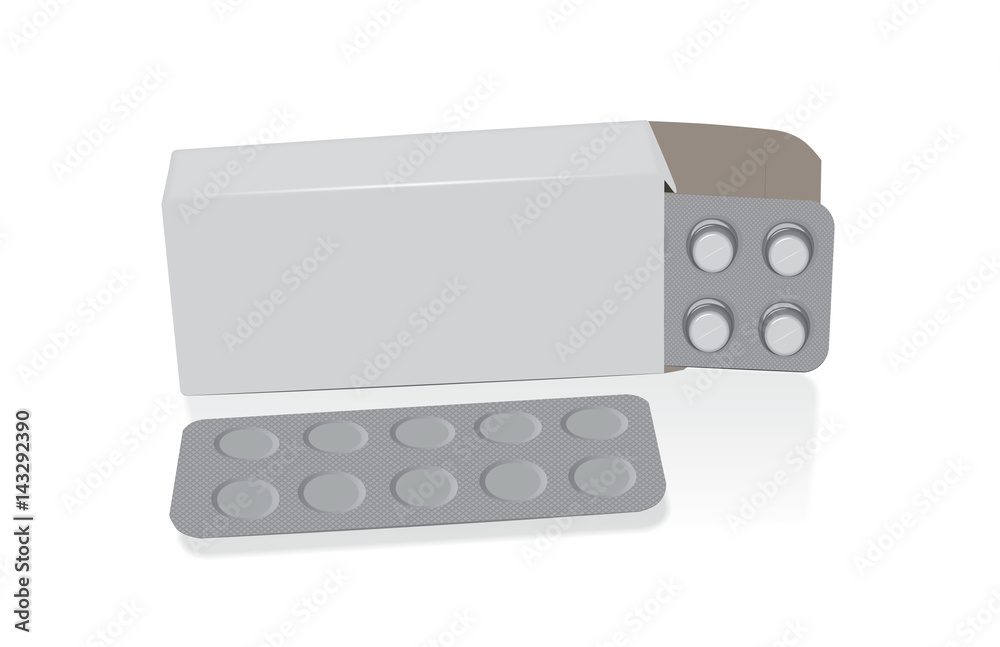 Package with medicines for your design and logo. It is easy to change the color of the box. Mock Up. Vector EPS 10 Package with medicines for your design and logo. It is easy to change the color of the box. Mock Up. Vector EPS 10