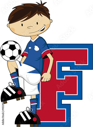 F is for Football Alphabet Learning Illustration