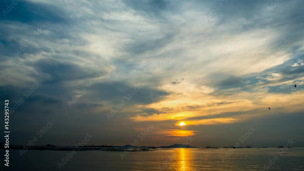 4K Time lapse sunset sky at sea with Si Chang island 4K Time lapse sunset sky at sea with Si Chang island