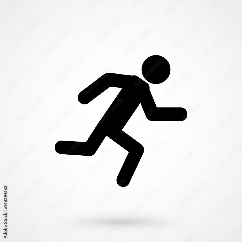 Running man icon isolated on white background, Vector art.