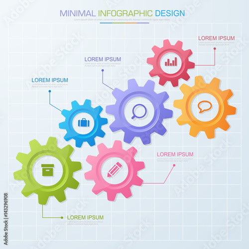 Infographic Elements with business icon on full color background  process or steps and options workflow diagrams,vector design element eps10 illustration