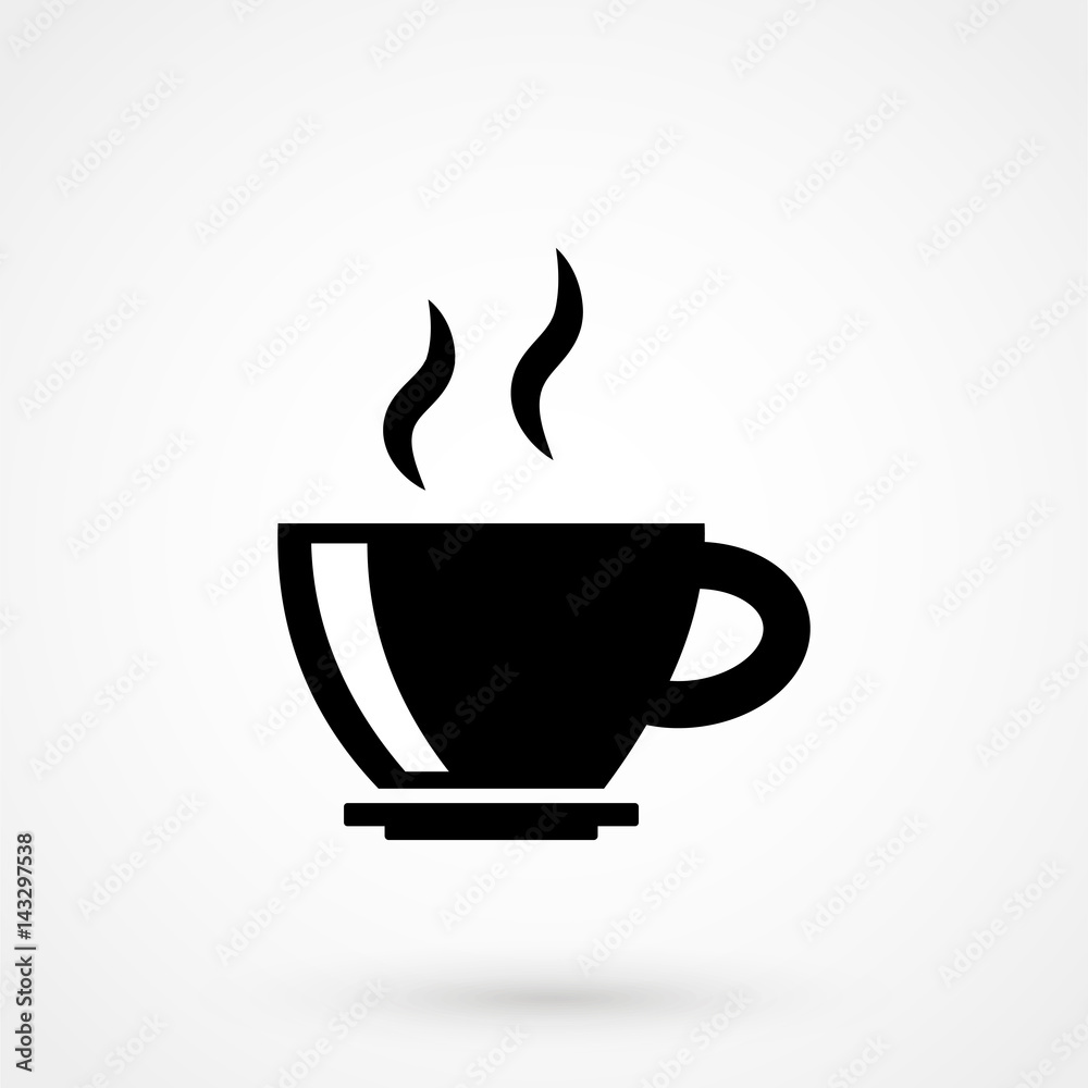 Cofee cup icon flat. Vector illustration symbol Cofee cup icon flat. Vector illustration symbol