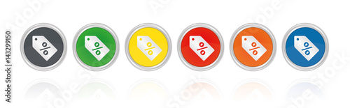 Silberne Buttons, bunt - Rabatt