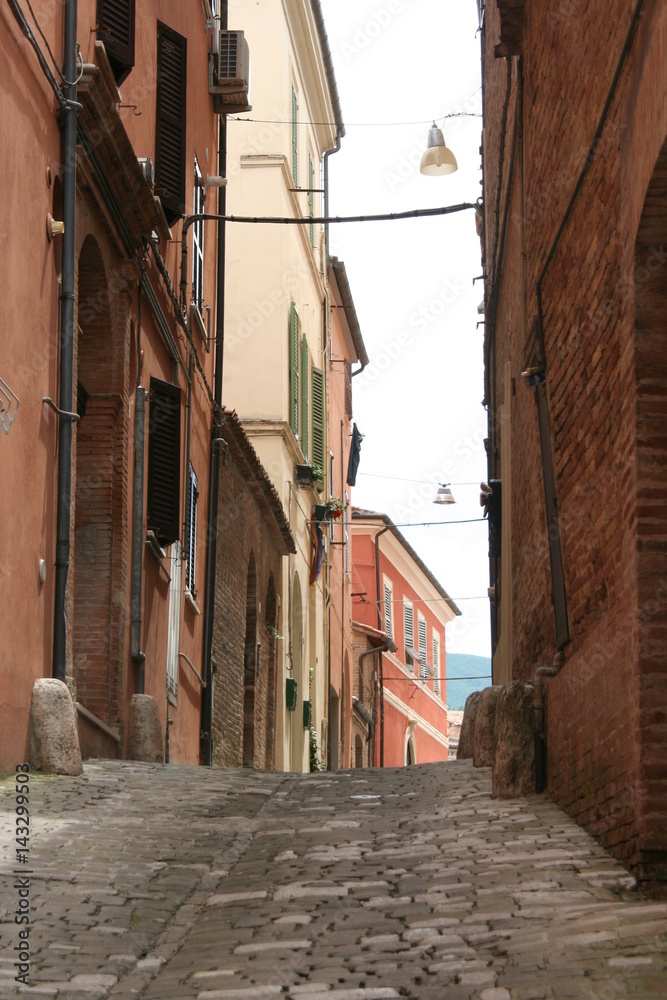 Small road in Corinaldo, Marche, Middle Italy