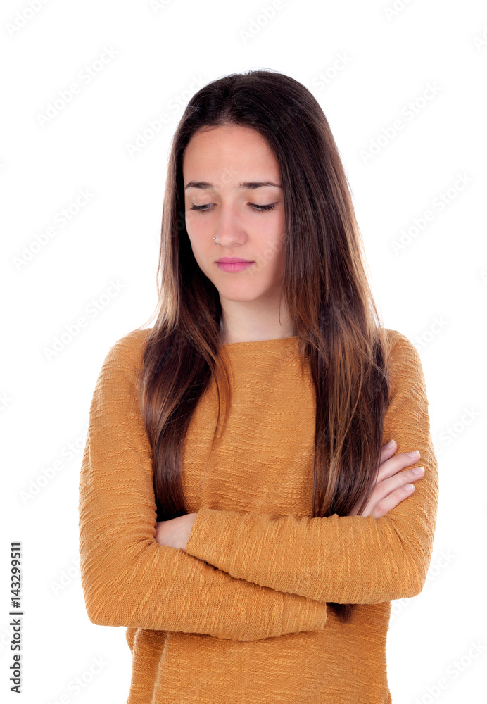 Teenager girl with serious gesture Teenager girl with serious gesture