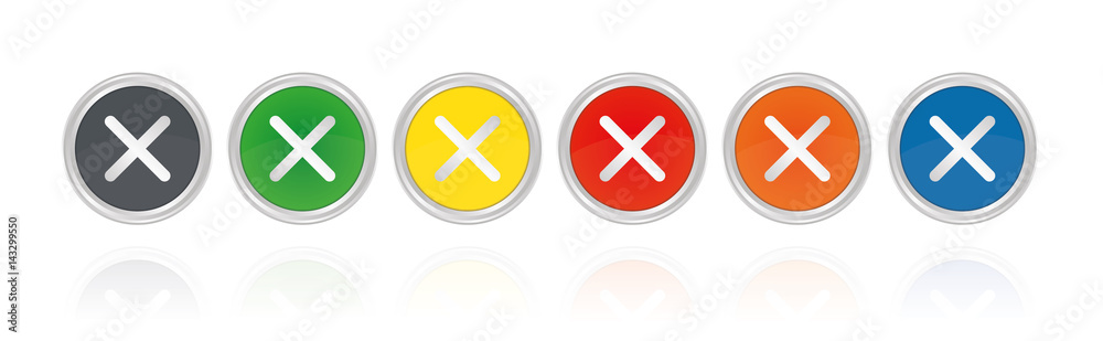 Obraz premium Silberne Buttons, bunt - Kreuz