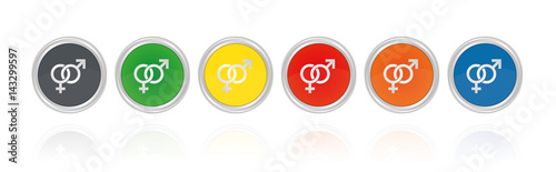 Silberne Buttons, bunt - Partnerschaft