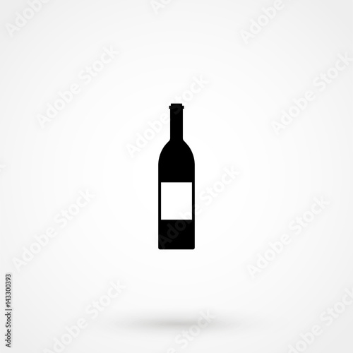 The wine bottle icon. Bottle symbol isolated on background.