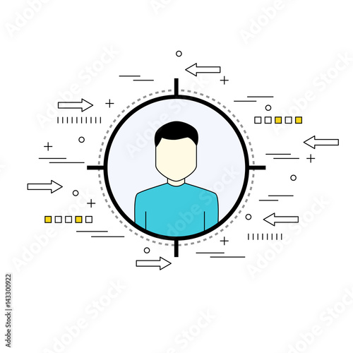 Target audience and demographic concept thin line style illustration
