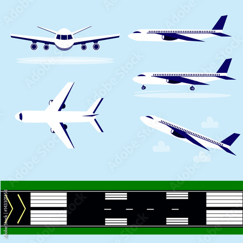 airport runways flight icons