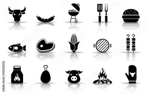 Grill Iconset - Schwarz (Schatten)