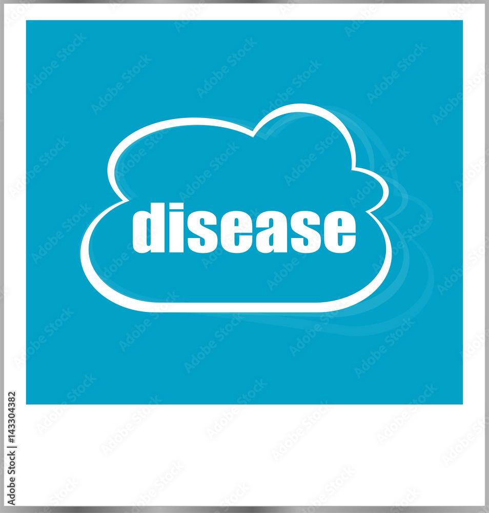 disease word business concept, photo frame isolated on white disease word business concept, photo frame isolated on white