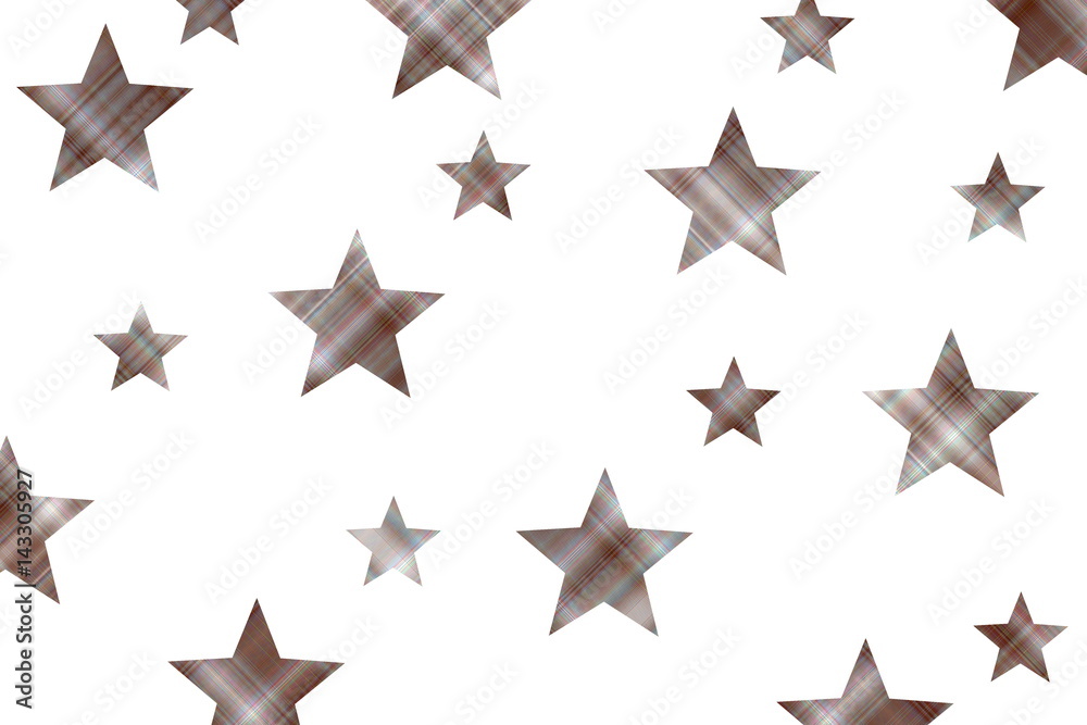 Fototapeta premium White background with brown and white checkered stars