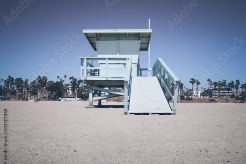 lifeguard tower at Santa Monica beach