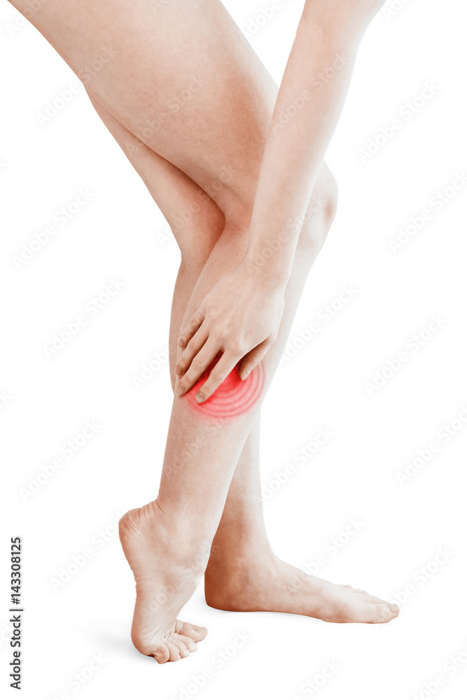 Isolated woman legs being massaged. Pain spot. Isolated woman legs being massaged. Leg pain concept, isolated on white Isolated woman legs being massaged. Pain spot. Isolated woman legs being massaged. Leg pain concept, isolated on white