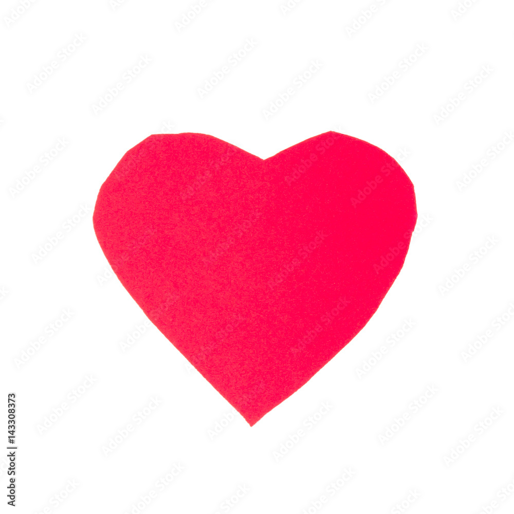 heart paper. red. isolated on white background