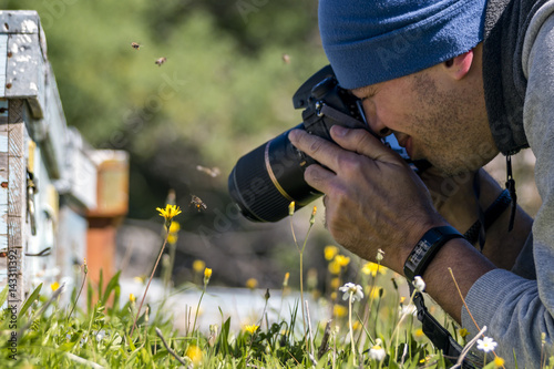 Phonographer takes bee photos