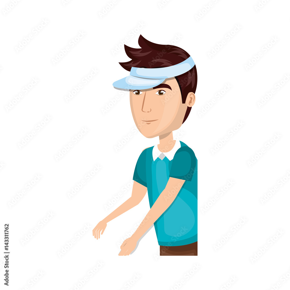 golf player avatar icon vector illustration design