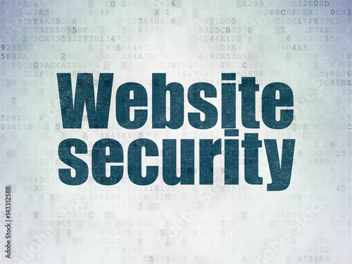 Web development concept  Website Security on Digital Data Paper background