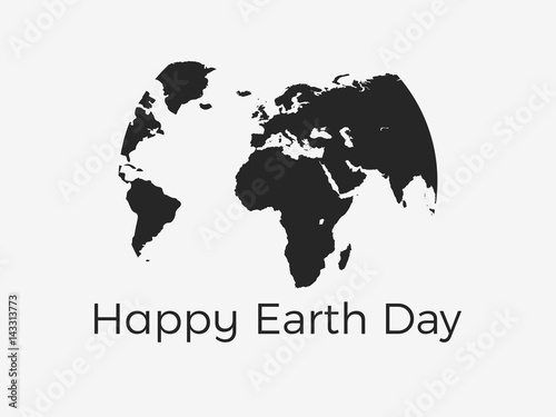 Happy Earth Day. Continents of planet earth on a white background. Vector illustration