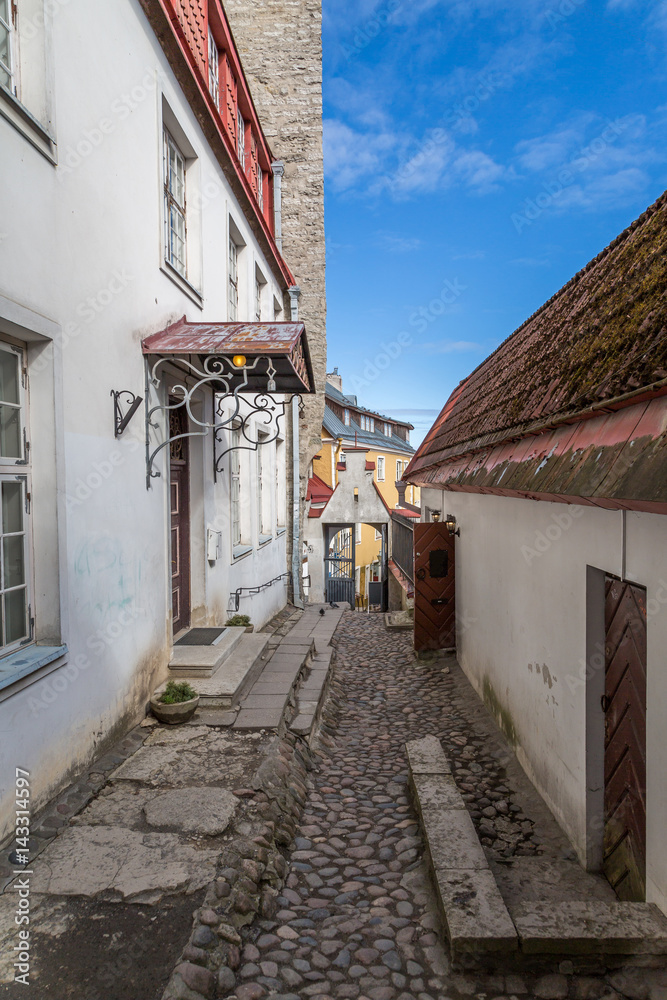 Streets of old Tallinn in Spring