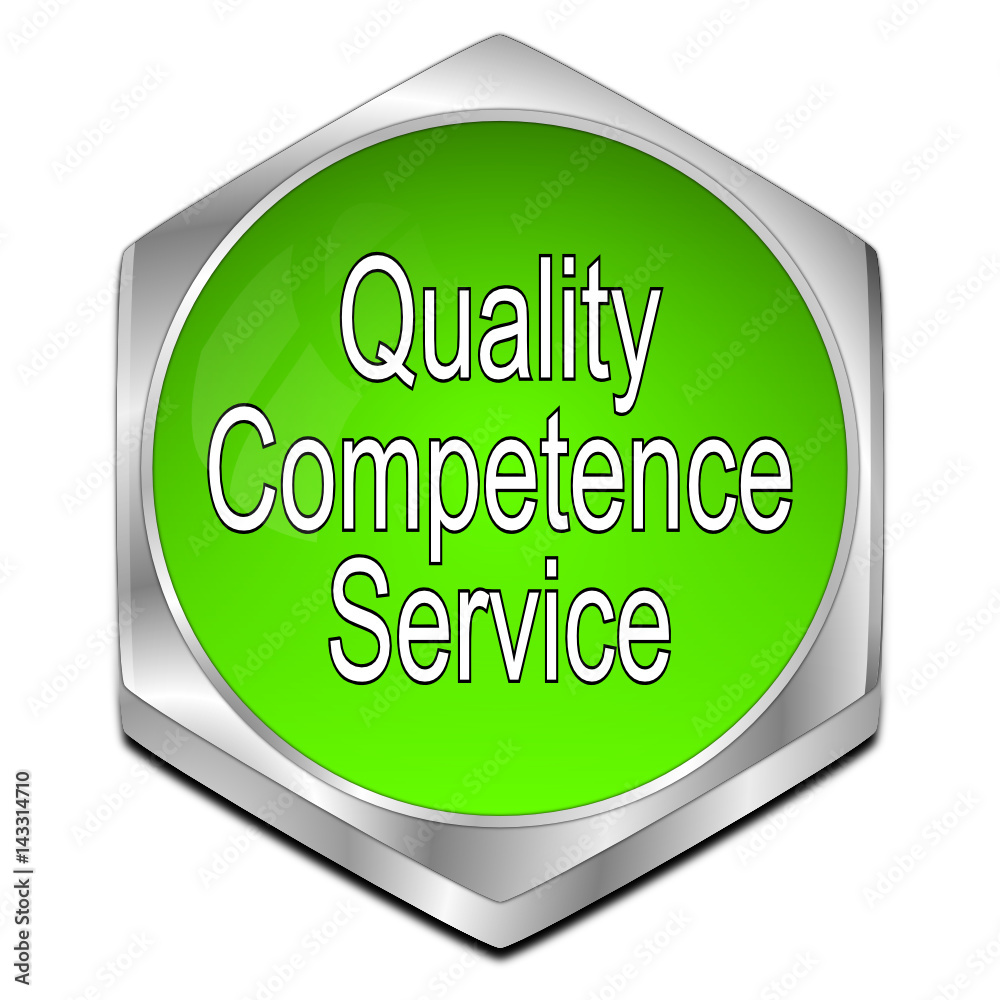 Quality Competence Service Button - 3D illustration Quality Competence Service Button - 3D illustration