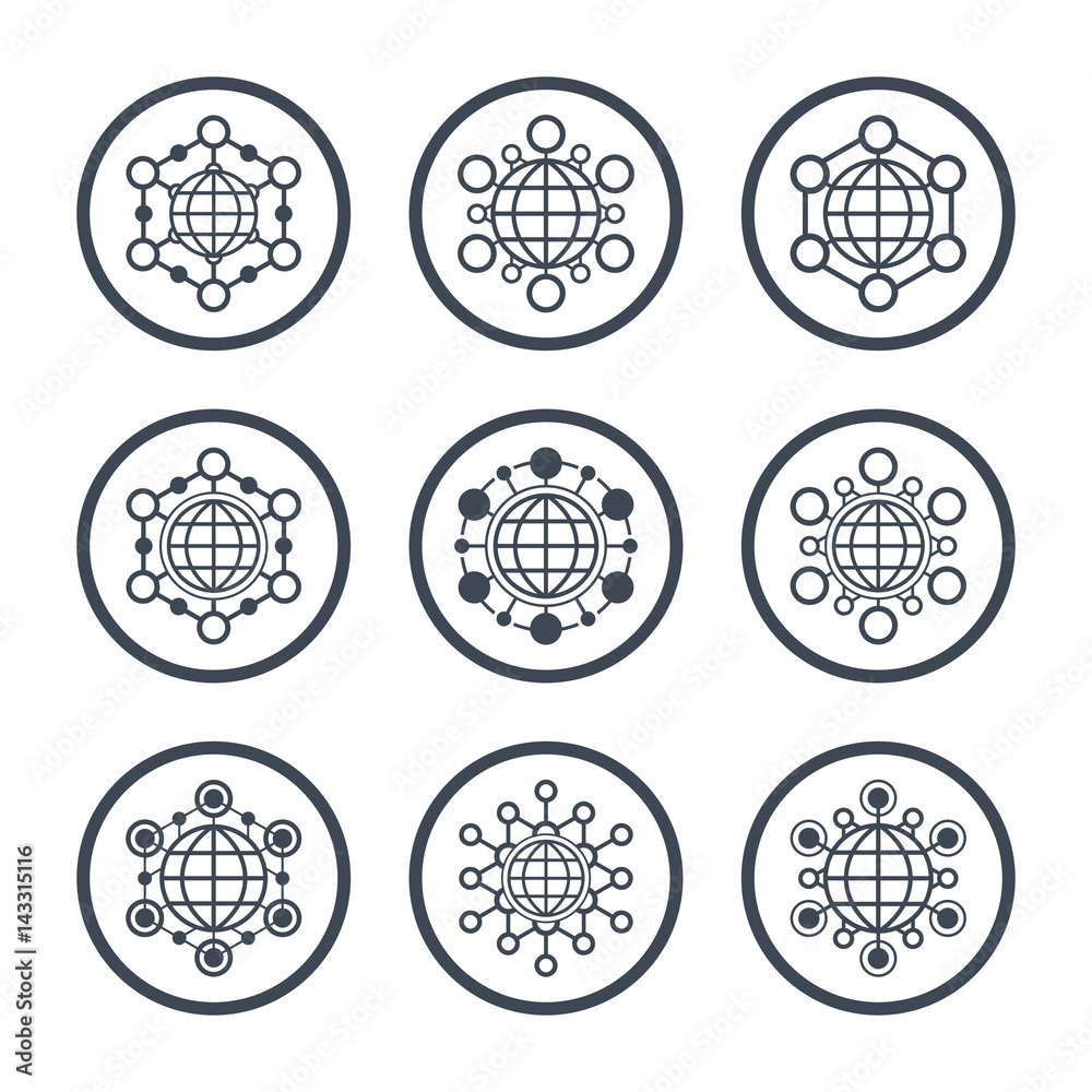Fototapeta premium Set of global communication icon.