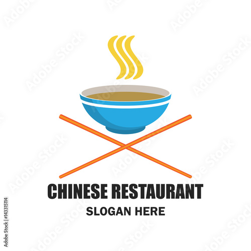 chinese restaurant / chinese food logo with text space for your slogan / tagline, vector illustration