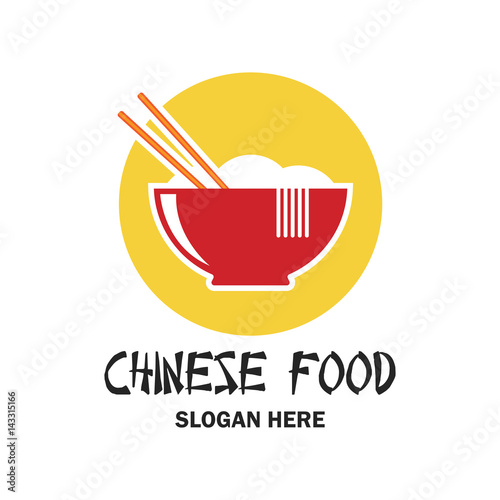 chinese restaurant / chinese food logo with text space for your slogan / tagline, vector illustration